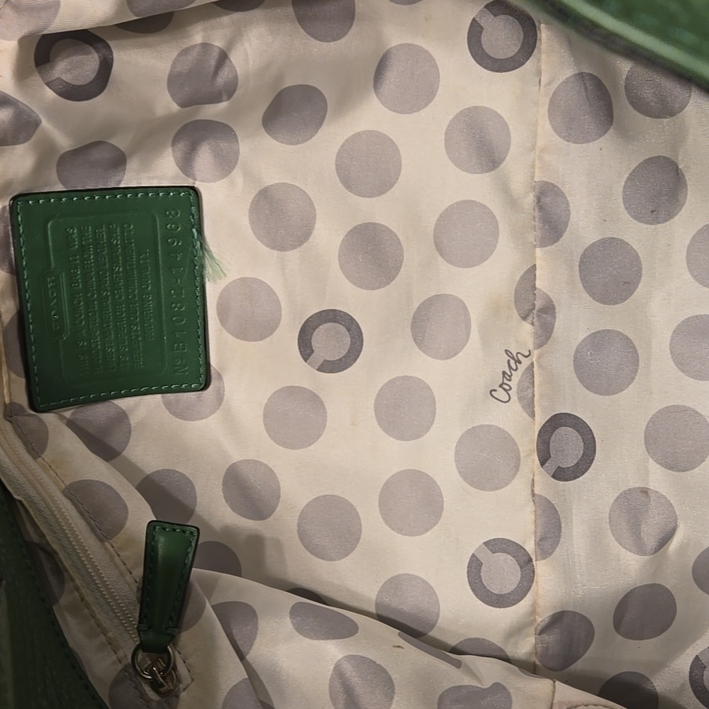 Coach Vintage "Julia" Green Pebble Leather Hobo Bag RARE - Picture 8 of 10
